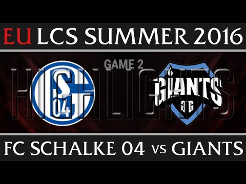 FC Schalke 04 vs Giants Game 2 Highlights, EU LCS W9D1 Summer 2016 Season 6, S04 vs GIA G2