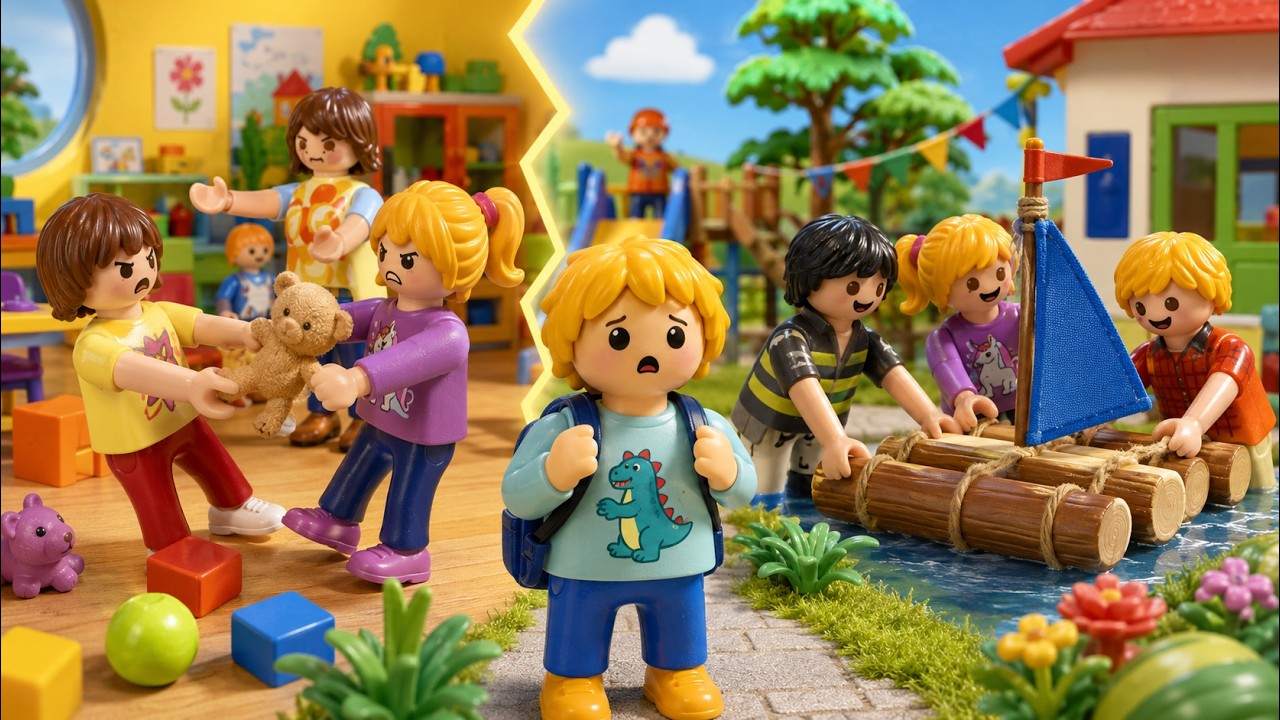 Playmobil Film "Der neue Junge im Kindergarten – Streit, Tränen und ein Mega-Floß!" Familie Jansen