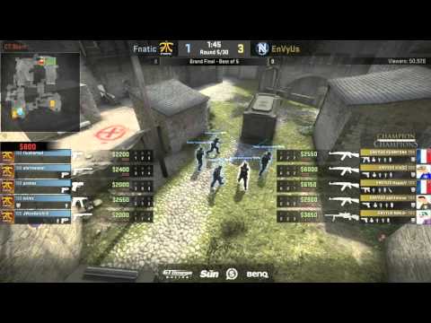 CS:GO fnatic vs EnVyUs (cobblestone map1) - Gfinity 2015 Champion of Champions
