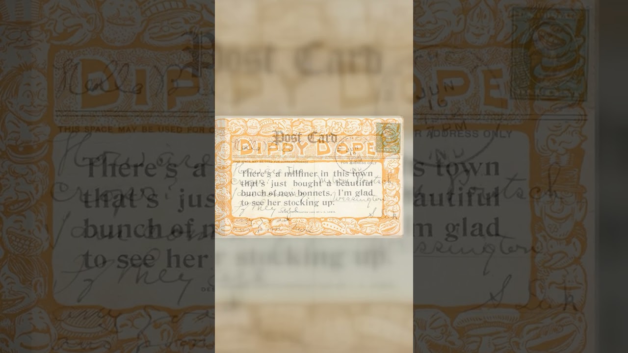 L.G. Lewis Dippy Dope Postcard, Comic, Mitchell IN, 1909 Postmark Video