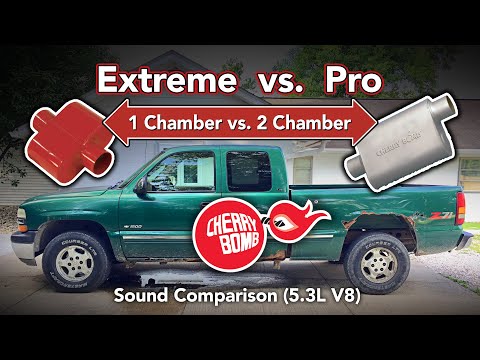 One Chamber vs. Two Chamber - Sound Comparison - Cherry Bomb® Extreme vs. CB Pro - 5.3L Chevy V8
