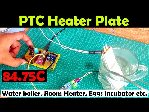12V DC Heater Plate 80W, PTC Heater Plate with Arduino temperature monitoring, Solar water heater