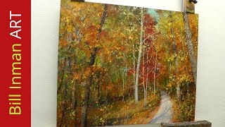 How to Paint Trees with Fall Leaves - &#39;Early One Morning&#39; Oil Painting by Bill Inman