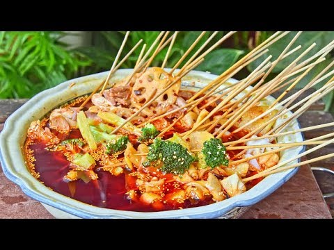 Chuanchuan Xiang - How to Make Sichuan Street Food Chili Oil Skewers (红油串串香)