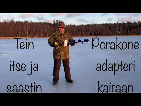 Porakonesovitin jääkairaan, tietysti itse tehtynä.