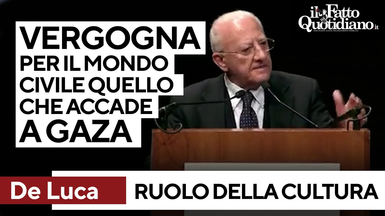 De Luca: "Non reggo le immagini di devastazione di Gaza nell'indifferenza del mondo. Civiltà finita"
