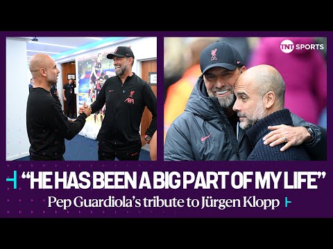 Pep Guardiola pays tribute to his 'best rival' Jurgen Klopp after his final Liverpool game 🥹❤️