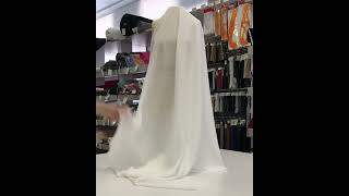 8058-16 Искусственный креп-шёлк цвет Белый 120 гр/м2, 150 см на YouTube 1