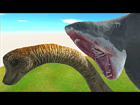 Giant Mutant Megalodon vs Giant Dinosaurs in ARBS