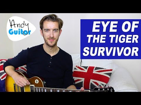 Eye Of The Tiger Guitar lesson - EASY Electric Guitar Songs