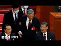 Why China’s ex-leader was escorted out of Communist Party congress - BBC News