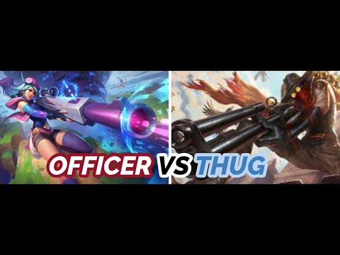 Jhin vs Caitlyn Base Defend, Thug vs Cop, Taunting funny video.