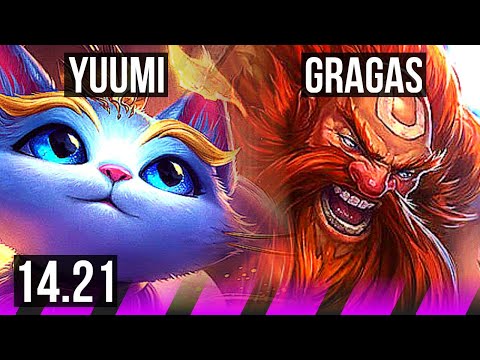 YUUMI & Ezreal vs GRAGAS & Sivir (SUP) | 1/0/8 | KR Diamond | 14.21