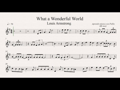 WHAT A WONDERFUL WORLD: Bb inst (clarinete,trompeta,saxo sop/tenor)(partitura con playback)