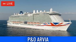SHIPS TV - P&O Arvia  Cruise Ship Departing Port of Southampton (LIVE)
