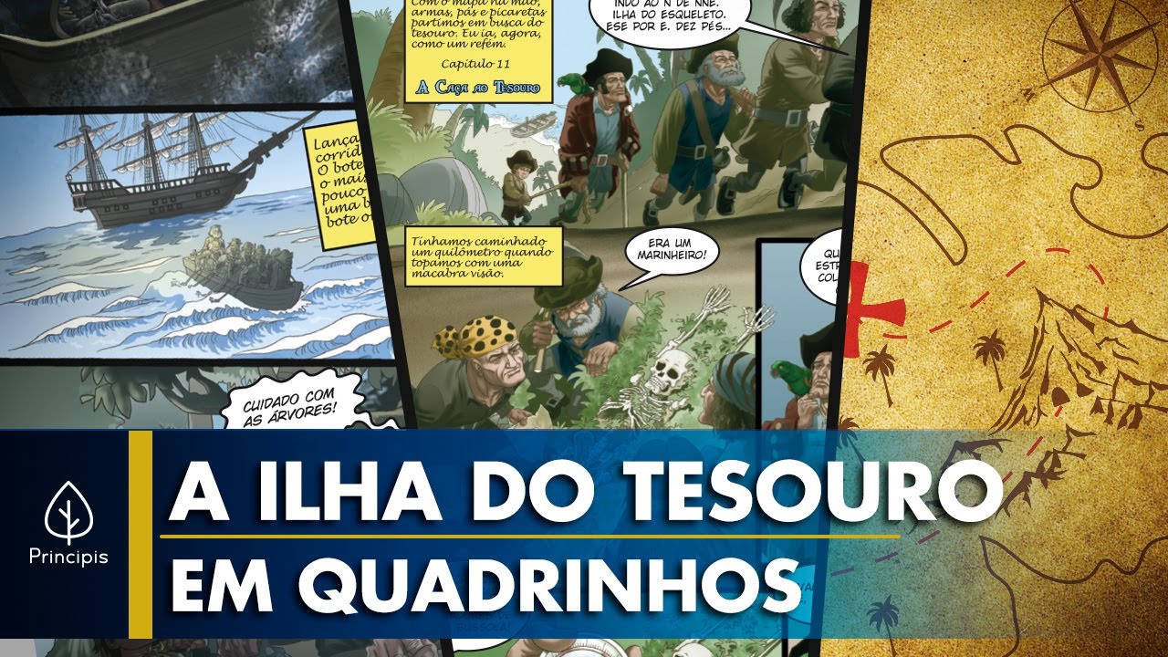 A ilha do tesouro - Um clássico adaptados para os quadrinhos - Livros Principis