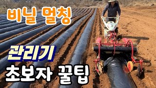 초보자를 위한 관리기 사용법 비닐 멀칭 줄 똑바르게 하는 꿀팁