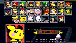 SSBM TAS/TAP: All-Star Mode with Pichu in 3:29.36 [Very Hard] [No Damage]