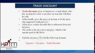 preview picture of video 'Trade Discount Part 1'