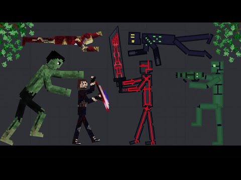 Avengers Army vs Biodroid Army in People Playground