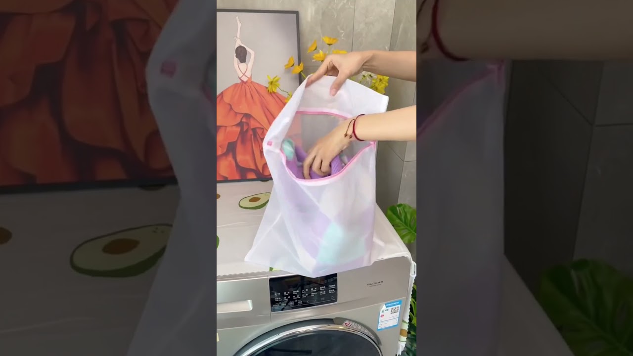Non-damaging laundry bag for washing machine #homefinds #amazonfinds #amazonmusthaves #fyp #gadgets