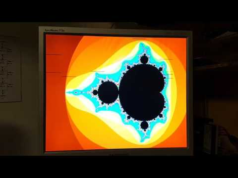 65 Transputers calculating Mandelbrot fractal