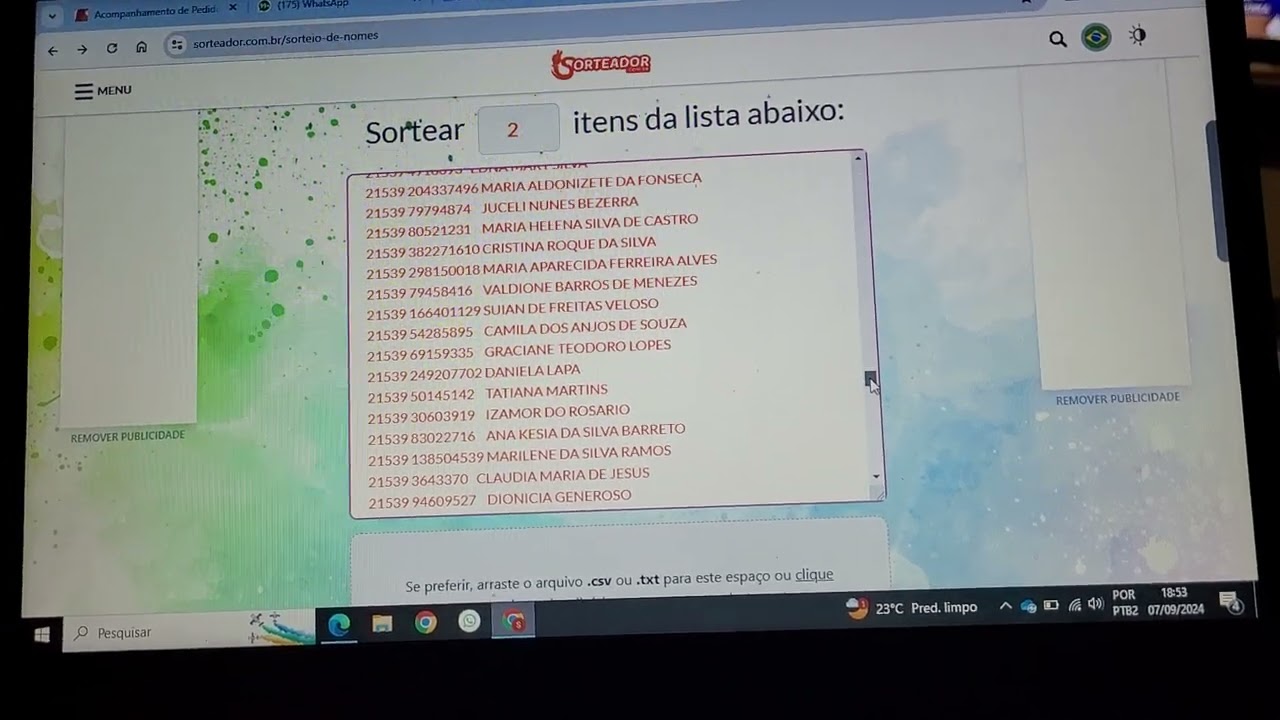 sorteio da independência CRER PARA VER