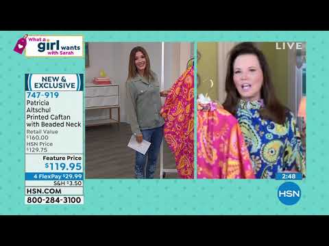 Patricia Altschul – Bedruckter Kaftan mit Perlenkragen