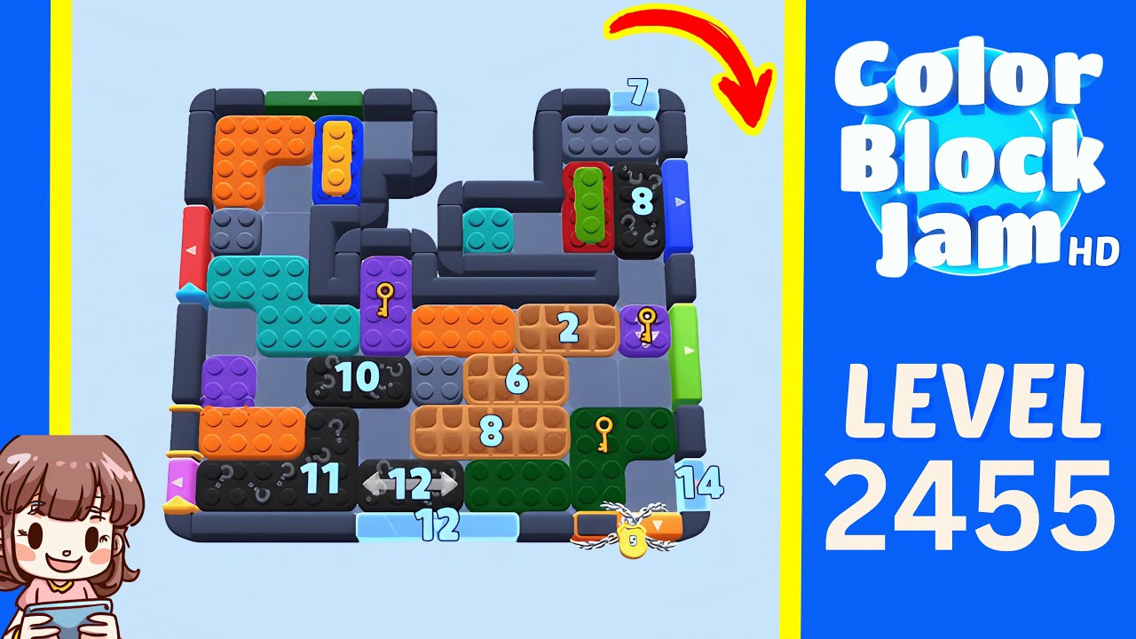 Руководство по уровню 2455 - Решение Color Block Jam