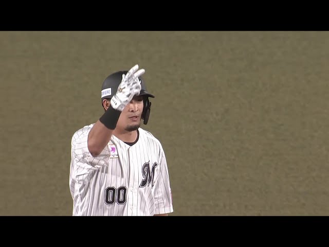 【4回裏】先制!! マリーンズ・池田来翔 変化球に上手く合わせタイムリー2ベースを放つ!! 2025年9月30日 千葉ロッテマリーンズ 対 東北楽天ゴールデンイーグルス