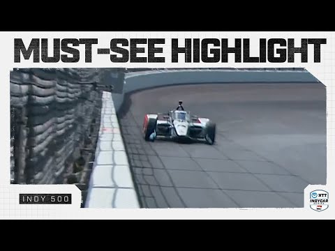Close call! Takuma Sato uses every inch of racetrack during Indy 500 qualifying run | INDYCAR