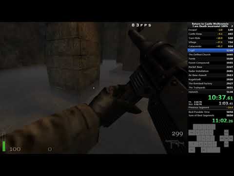 Return to Castle Wolfenstein 100% (all secrets) speedrun 49:40 w/o loads