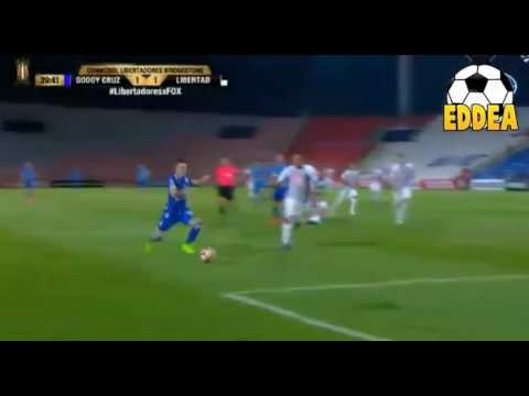 Gol de Juan Garro - Godoy Cruz 1 - 1 Libertad - Copa Libertadores 2017