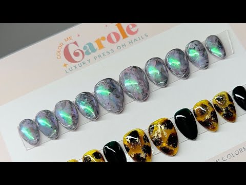Abalone Shell Nail Art | Realistic - Transfer Foil and Gel - Press On Nail Design