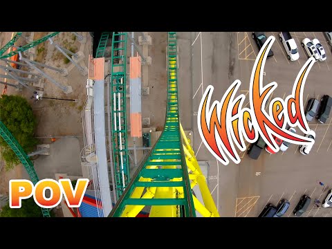Wicked Front Row POV Lagoon Zierer Vertical LSM Launch Coaster