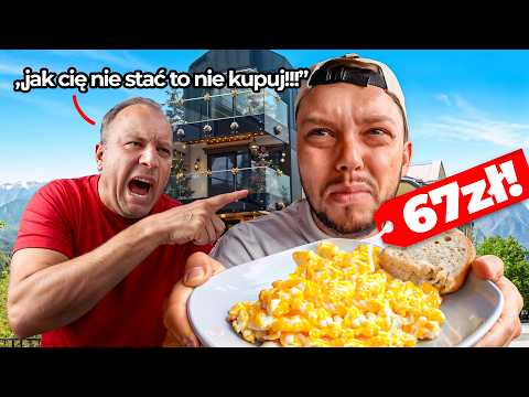 ODKLEJONE ZAKOPANE: scrambled eggs 70 PLN, juice 50 PLN, coffee 40 PLN. The owner says: "IT SHOUL...