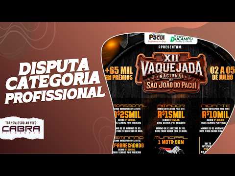 DISPUTA CATEGORIA PROFISSIONAL | VAQUEJADA NACIONAL DE SÃO JOÃO DO PACUÍ/ MG - 2026