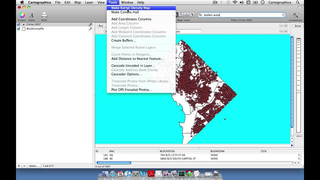 Kernel Density Mapping