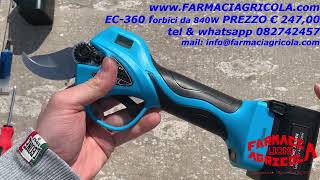 EC360 forbici a batteria da potatura 840W! Prezzo recensione: LA MIGLIORE per potatura olivo e vite