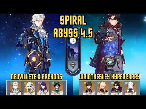 C0 Neuvillete x Archons & C1 Wriothesley Hypercarry - Spiral Abyss Floor 12  | Genshin Impact 4.5