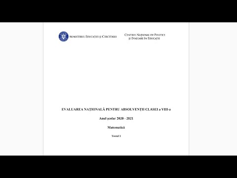 Evaluare Nationala 2021 - Testul 3 - Teste antrenament - Clasa a 8-a