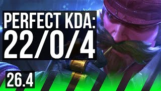 GRAVES vs ZAAHEN Perfect KDA 22-0-4 KR Grandmaster 26.4