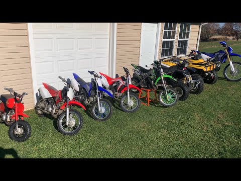 Cold starting all the toys and winterizing! #coldstart #dirtbike #kid #riding