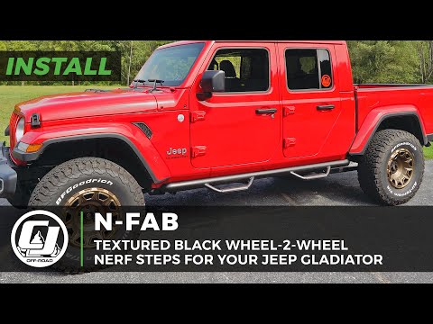 2020 Jeep Gladiator Install | N-FAB Textured Black Wheel-2-Wheel Nerf Steps
