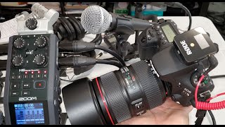 How to use Zoom H6 audio connected to Rode Wireless Go for wireless audio feed to Canon camera