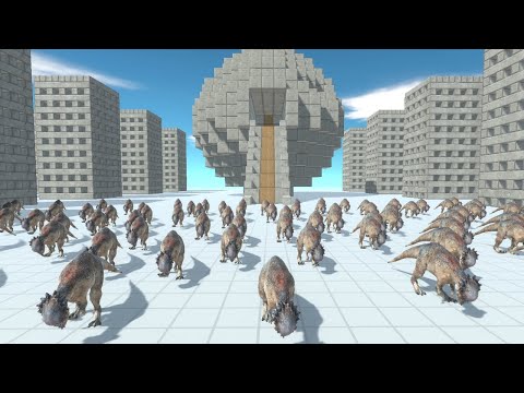 100 Pachycephalosaurus vs ALL TEAMS Animal Revolt Battle Simulator
