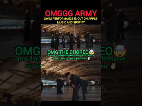 bts swim choreo performance is out #bts #v #jk #jin #rm #suga #jhope #jimin #shorts #youtubeshorts