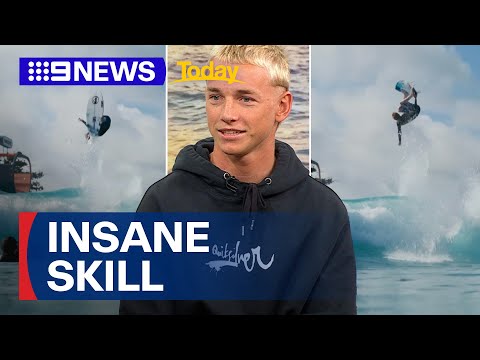Aussie teen surf sensation lands 'best air ever' in competition | 9 News Australia