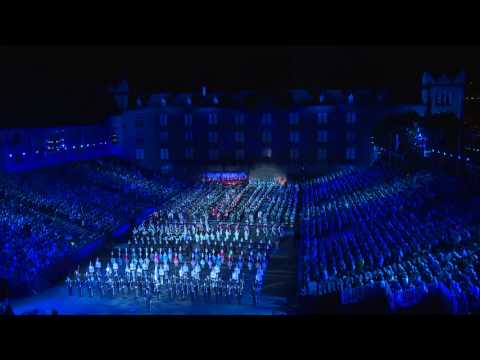 The Lone Piper at the Basel Tattoo 2017 honouring General Khalilov and the Alexandrov Choir