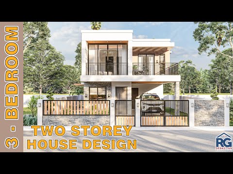 3- Bedroom Two Storey House Design (Box type) with Floor plan